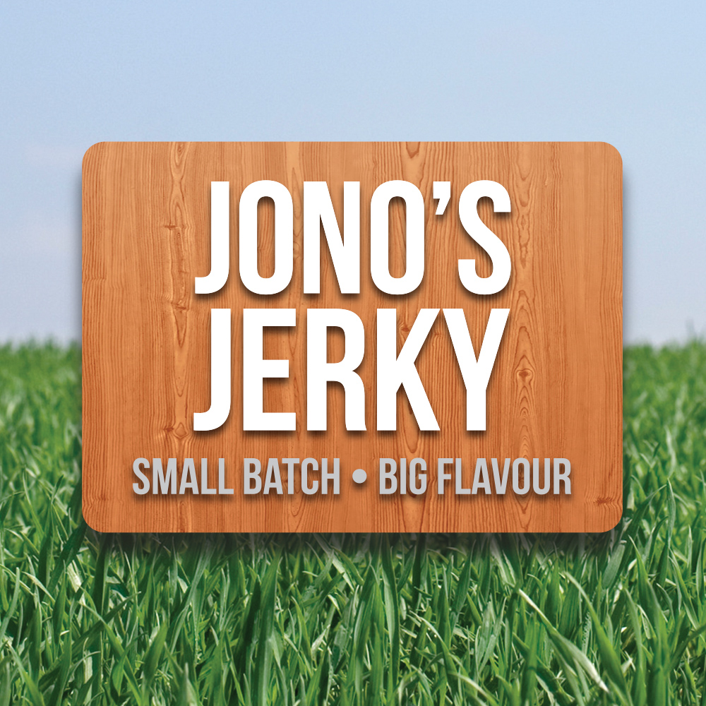 Jono's Jerky branding and packaging